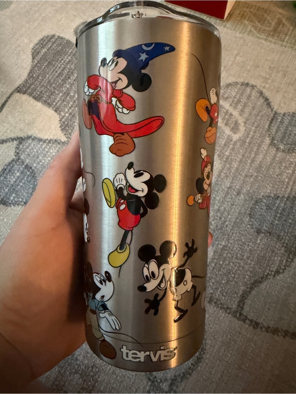 tervis Silver Tumbler with Multicolor Mickey Mouse Graphics
